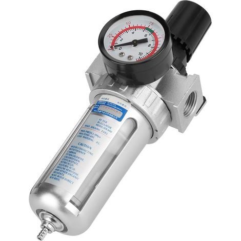 1/2" Air Compressor Moisture Water Trap Filter Regulator with Mounting Fitting (1/5)