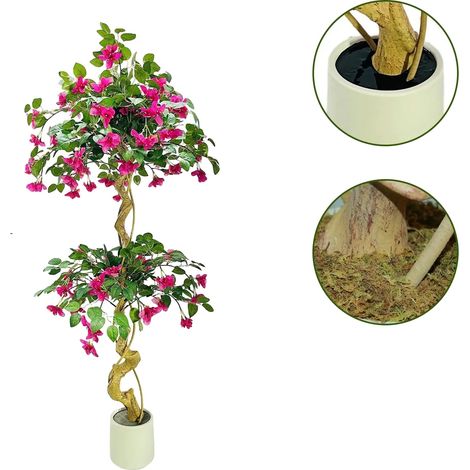Planta artificial de buganvilla, diseño realista, resistente a los rayos UV, 150 cm. (1/2)
