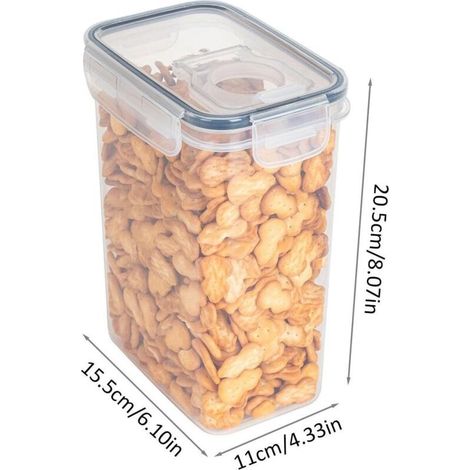 Boite De Rangement Cuisine 2,0l, Conservation Avec Couvercle, Hermétique Rangement Et Organisation Pour Stocker Les Cereales,Pâtes,Farine (1/4)