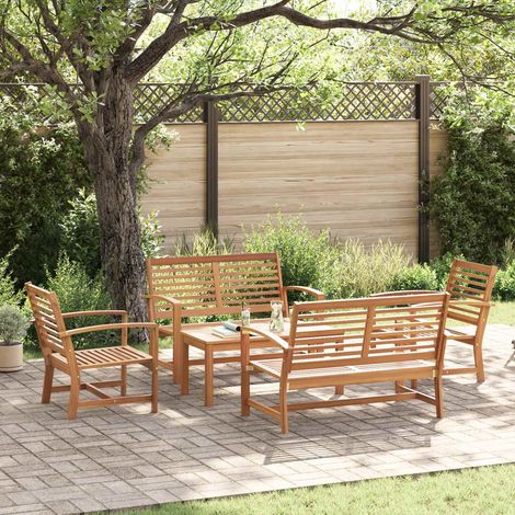 Gartensofa-set 5 pcs Natur Massivholz Teak