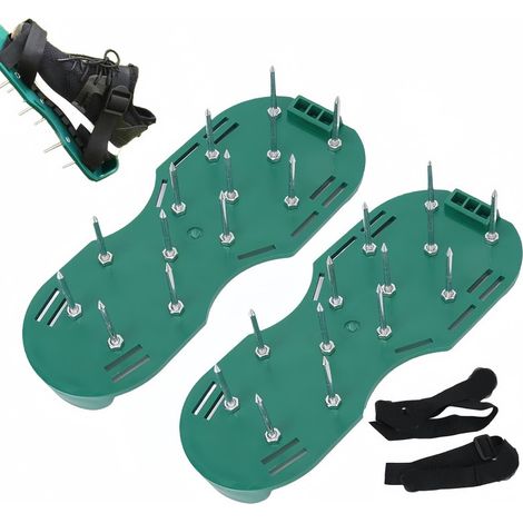 Sandales aérateur de pelouse – 26 clous en plastique ABS – Amélioration de la qualité du sol – Chaussures ajustables pour aération (1/4)