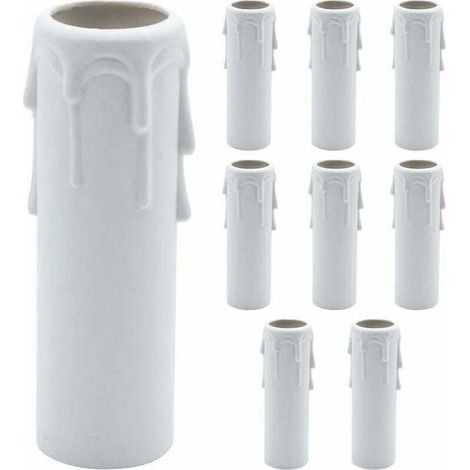 Lot de tubes cache-gouttes en plastique pour bougies chauffe-plat, pour lustres, suspensions, blancs