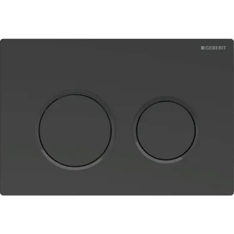 PLACCA DI COMANDO 2 TASTI OMEGA 20- Nero opa. Anelli Nero luc.- GEBERIT- pezzi 1 (1/2)