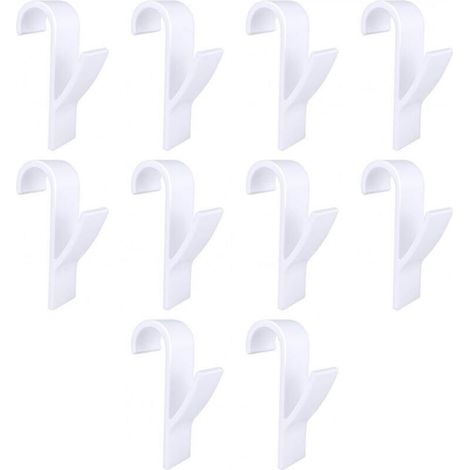 Set of 10 white plastic radiator hooks for bathroom towel rails, towel rail hooks, bathroom hooks, kitchen radiator towel rack