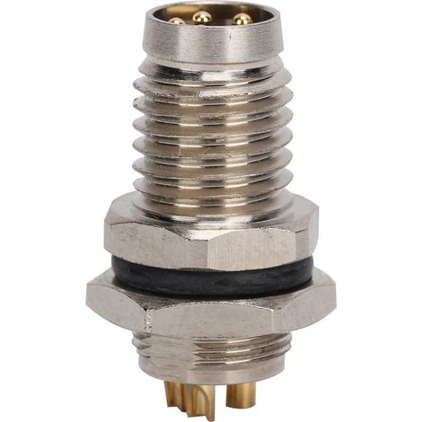 Connecteur prise M8 Aviation IP67 – 4 broches laiton nickelé interface métallique (1/5)