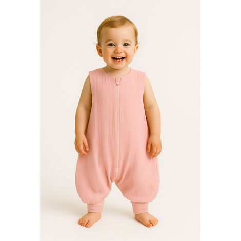 Saco de dormir de muselina para niños con piernas XL 2-4 años verano TOG 1.0 - rosa pastel (1/5)