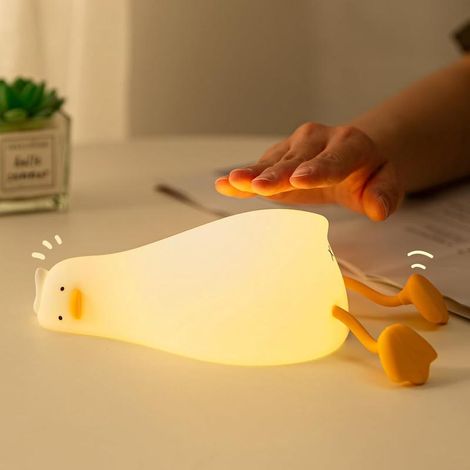 Veilleuse canard silicone enfant rechargeable USB, lampe de nuit LED avec minuterie, lampe chevet chambre bébé et décoration enfant (1/5)