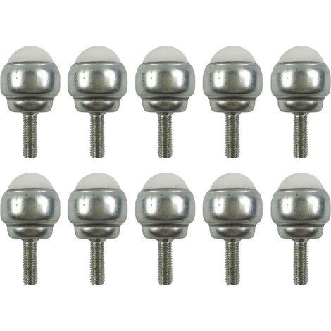 10 Stück Lenkrollen mit Kugellager, Lenkrollen aus Kohlenstoffstahl mit M5-Gewindebolzen, Mini-Universal-Kugellagerrollen für Möbel