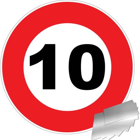 Panneau Vitesse limitée à 10 km/h - Alu Ø300mm - 4011288
