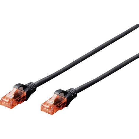 Digitus DK-1617-010/BL RJ45 Netzwerkkabel, Patchkabel CAT 6 U/UTP 1.00 m Schwarz Halogenfrei, Ungesc
