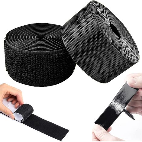 Rollo de cinta adhesiva de velcro, 50 mm x 5 metros, con adhesivo extrafuerte de doble cara, para ventanas, alfombras y cortinas. (1/5)