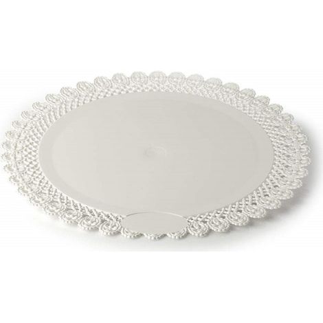 Trade Shop - Trima Trinate Bandeja Blanca 40 Cm Redondo Plano Con Aperitivos Dulces Transporte -