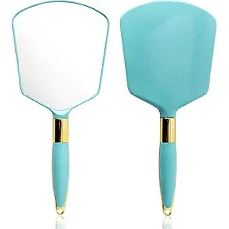 Miroir de poche avec poignée, pour maquillage à domicile, en salon ou en voyage (carré) (1/5)
