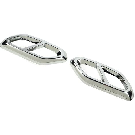 1 paire de caches d'échappement décoratifs et robustes pour Mercedes-Benz GLC X254 AMG Line argentés. (1/5)