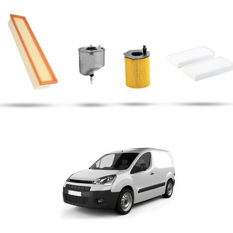 Kit tagliando 4 filtri compatibile con Citroen Berlingo II 1.6 HDI 66kw dal 2008