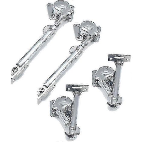 Béquilles hydrauliques robustes pour couvercle de boîte à outils, lot de 2 (2 droites + 2 gauches), 175 mm, capacité de 12 kg, fermeture en douceur (1/5)