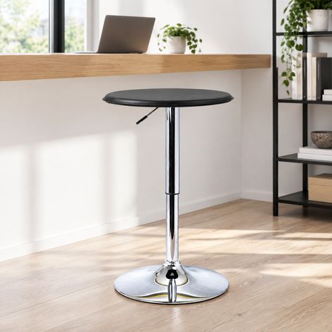 MEUBLIV Tavolo alto Ø63 x 67-93 cm nero – altezza regolabile, piano girevole 360° (1/5)