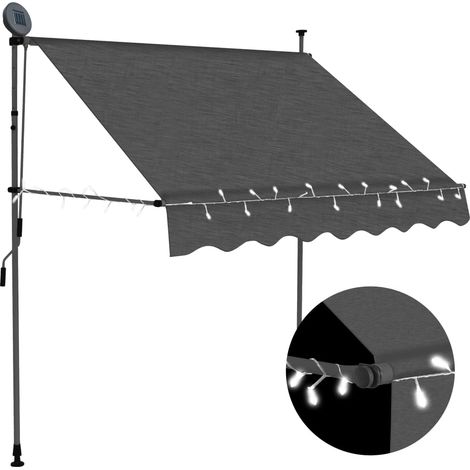 Auvent manuel rétractable  Store banne  Marquise avec LED 100 cm Anthracite NDTN2931941 (1/5)