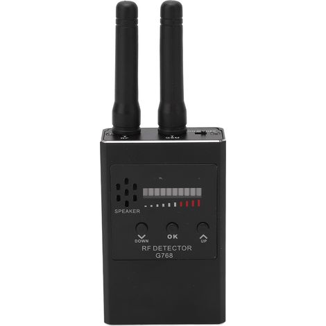 Hochempfindlicher drahtloser HF-Signaldetektor für Kameras und GPS-Ortungsgeräte, 10 LED-Stufen, 300–2700 MHz, schwarz (1/5)