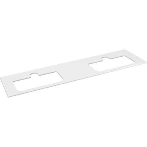 BRAHEA Plan de travail Rockstone, 2 trous pour lavabo, 171,6x51,5cm, blanc mat