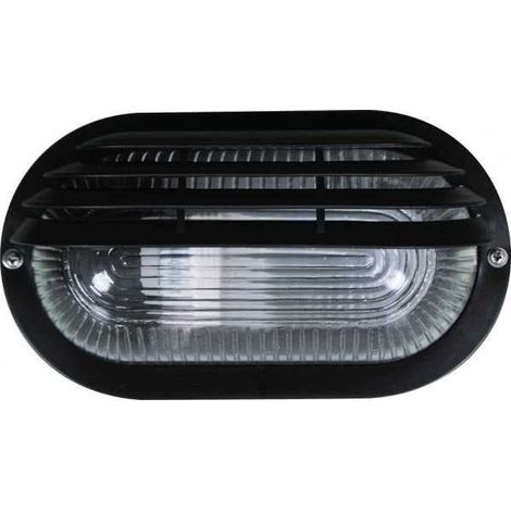 Aplique caima pequeño ip44 1xe27 l.20xan.9,5xal.12cm policarbonato (pc) + cristal negro