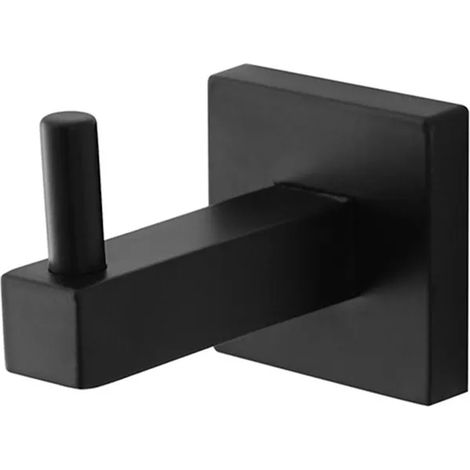 Appendino a muro nero opaco in acciaio design quadrato Levante