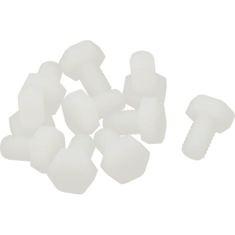 10 Stück Sechskantkappe Nylon Kunststoff Gewinde Rechtshänder M6 x 8mm (1/2)