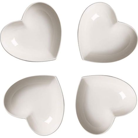 Niedliche Keramik Schale in Herzform 4 teilig 12cm (1/4)