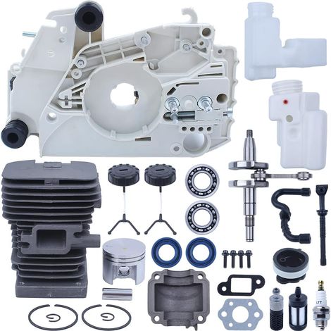 Boîtier moteur de tronçonneuse 38 mm, kit de cylindre adapté pour Stihl MS180 MS170 018 017 Tronçonneuse avec réservoir d'huile, réservoir de carburant, tuyau de carburant, filtre à carburant, joints (1/5)