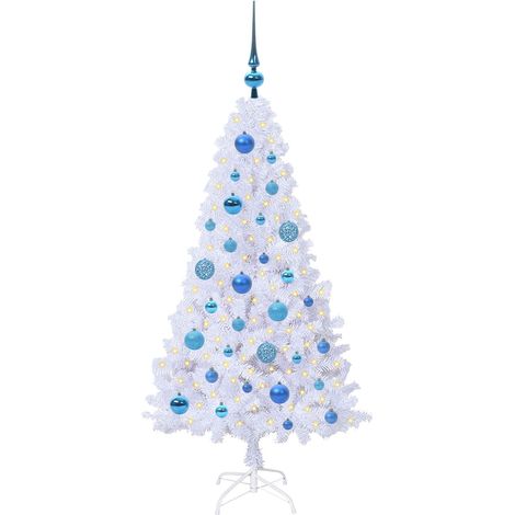Sapin de Noël artificiel Blanc 120 cm PVC et Acier (1/5)
