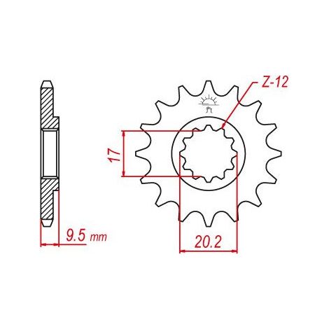 Pignon TT Lightweight KTM - 428 - 14 Dents - Similaire JTF1907 - Made in Germany (1/2)