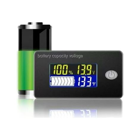 10-100V Batteriemonitor – Digitaler Kapazitätstester, Spannungs- und Temperaturanzeige für Autos, Boote und Wohnmobile (1/5)