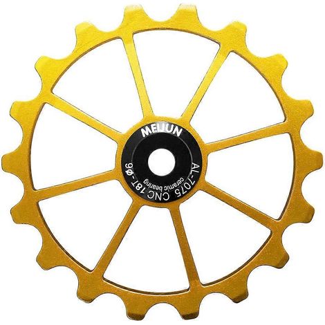 Galet tendeur de dérailleur arrière MEIJUN 18T pour vélo de route, roulement céramique, 4 mm, 5 mm, 6 mm (Or) (1/5)
