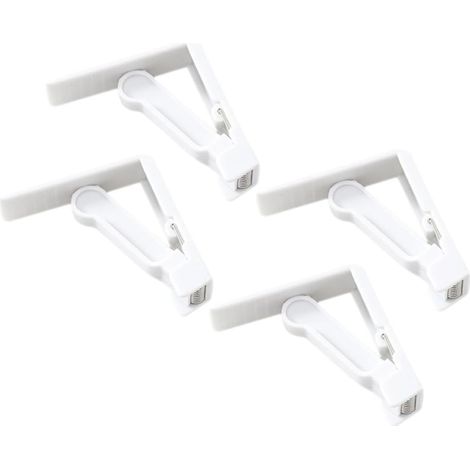 Pinces à nappe blanches en ABS, lot de 4, robustes et réglables (1/5)