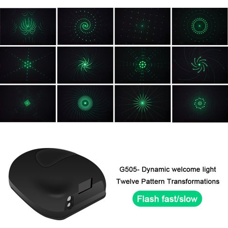 (Noir x 1 pièce) Projecteur LED dynamique pour portières de voiture, sans fil, éclairage d'accueil, projecteur laser pour voiture, lampe d'ombre fantôme, éclairage rechargeable pour véhicules. (1/5)