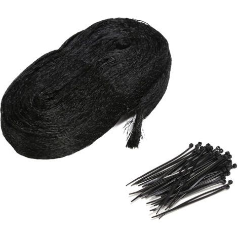 QORVA -Filet Anti-Oiseaux en Nylon avec 50 Colliers de Serrage – Filet de Jardin Noir, Protection Contre Insectes et Oiseaux pour Légumes et Fruits,de (1/5)
