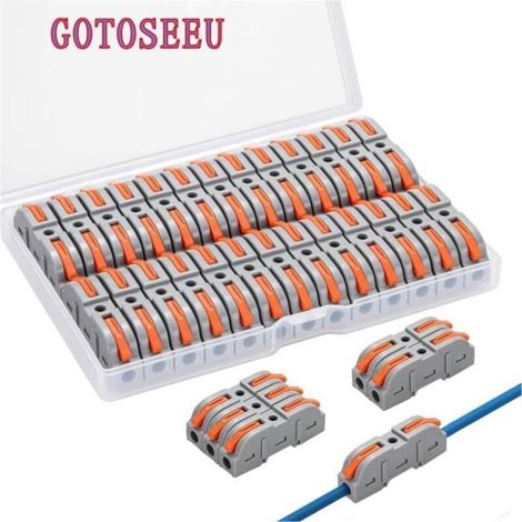 Connecteurs Electriques Rapide avec Levier,Bornes de Connexion Automatique,Peut être Librement Combiné,26 Pièces Assortiment,Cuivre