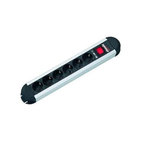 Bachmann 330071 Steckdosenleiste mit Schalter 6fach Aluminium, Schwarz Schutzkontakt 1 St. (1/5)