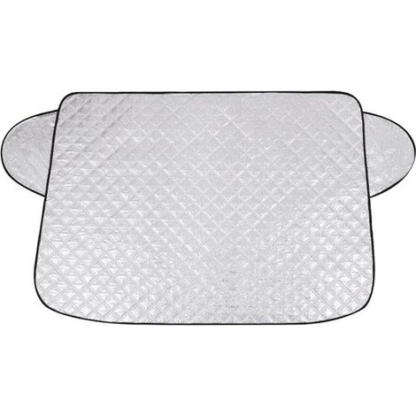 Protector de nieve para coche - Funda para parabrisas - Protección invernal - Material de 4 capas - 200 x 70 cm - Plateado (1/3)