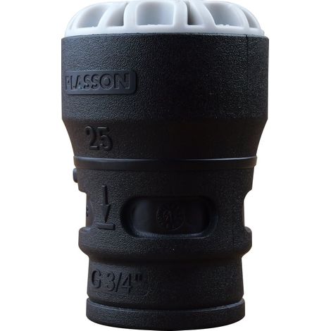 Raccord droit encliquetable PE Ø25 - Femelle 3/4" (20/27) avec portée plate ISO 228 et joint fourni - Plasson (1/4)