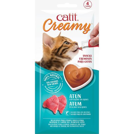 Catit Creamy Delizia per gatti, confezione da 4, tonno (1/5)