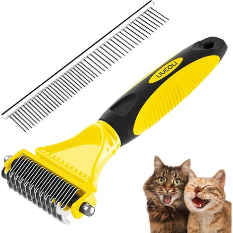 1 Brosse Chien, Peigne Anti Poils, Râteau De Toilettage Double Face, Pour Poils Longs Et Courts, Animaux Domestiques (1/5)