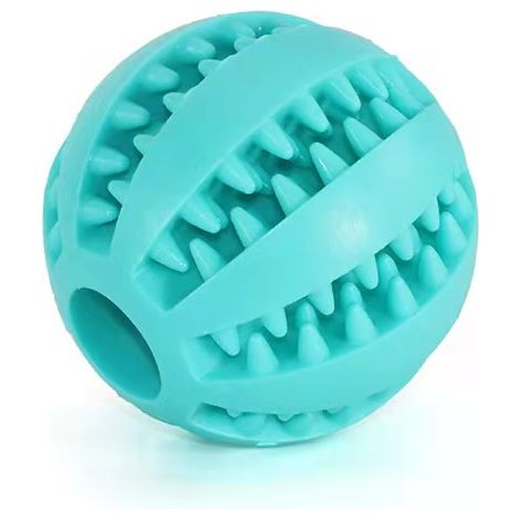 Jouet pour chien, balle interactive en caoutchouc, nettoyage des dents, balle indestructible, 1 pc (6 cm, bleu clair) (1/5)
