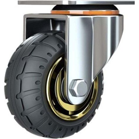 Lenkrolle, Universal-Gummiräder - Ersatz-Trolleyräder, Schwenkrollen, Flachgummiräder, Cao-Räder - 1 Stück (Größe: 3" Universalrad) (1/4)