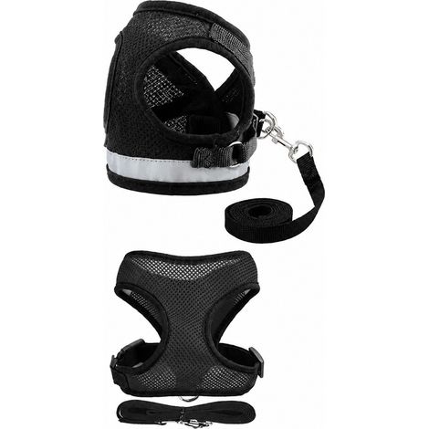 Harnais pour chat avec laisse, anti-fugue pour chatons, gilet de promenade ajustable (1/3)