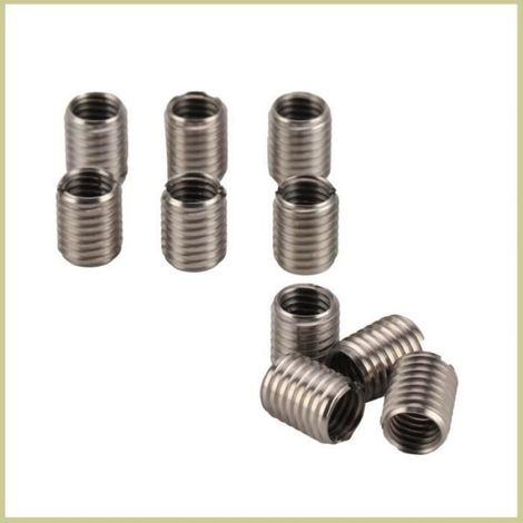 10 inserts filetés,acier inoxydable,réparation filetage endommagé,M10x1,5mm,M12x1,75mm,mécanique automobile (1/4)