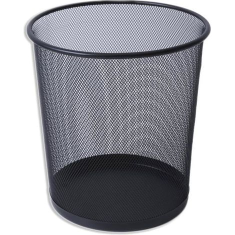 Corbeille à Papiers Métal Maille Noir - 26 X 23 cm - Poubelle de Recyclage de Papier en Métal pour Bureau, Maison, Multico POUBELLE (1/5)