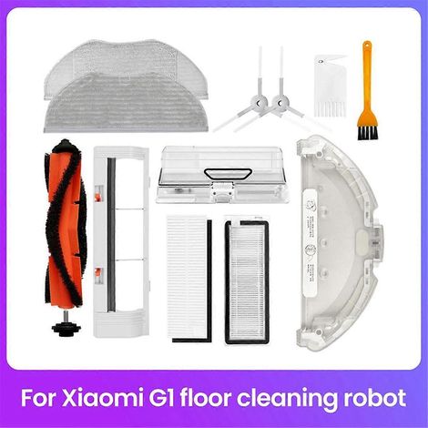 Ensemble d'accessoires pour aspirateur robot G1 : brosse principale, brosse latérale, filtre, chiffon, bac à poussière, support pour la serpillière (1/4)