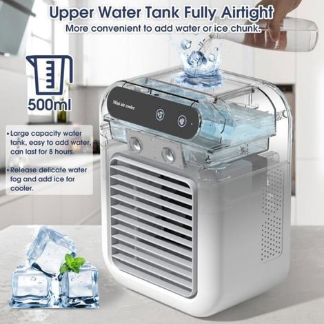 Mini Climatiseur Portable Rechargeable - 25W 2 modes brumisation - 2 vitesses ventilateur - Chambre bureau extérieur (1/5)