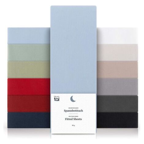 Lot de 1 Drap Housse 200x220 Bonnet 30 cm - Drap Housse 200 x 220 Microfibre De Haute Qualité - Doux, Résistant, Anti Plis - Certifié Oeko-Tex - Bleu Clair